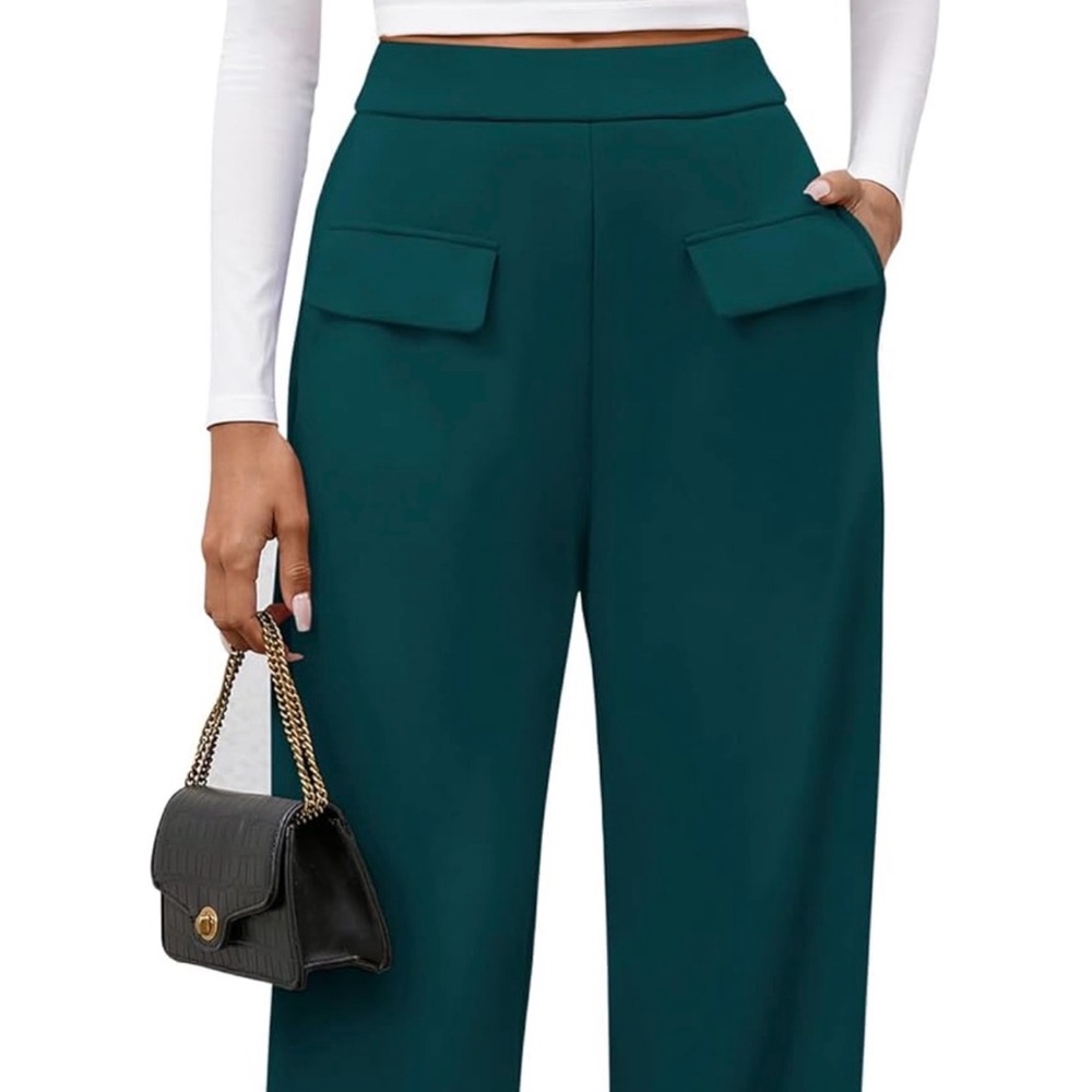 BTFBM Women's Pants Elastic High Waisted Trousers Stretchy Comfy Lounge Palazzo